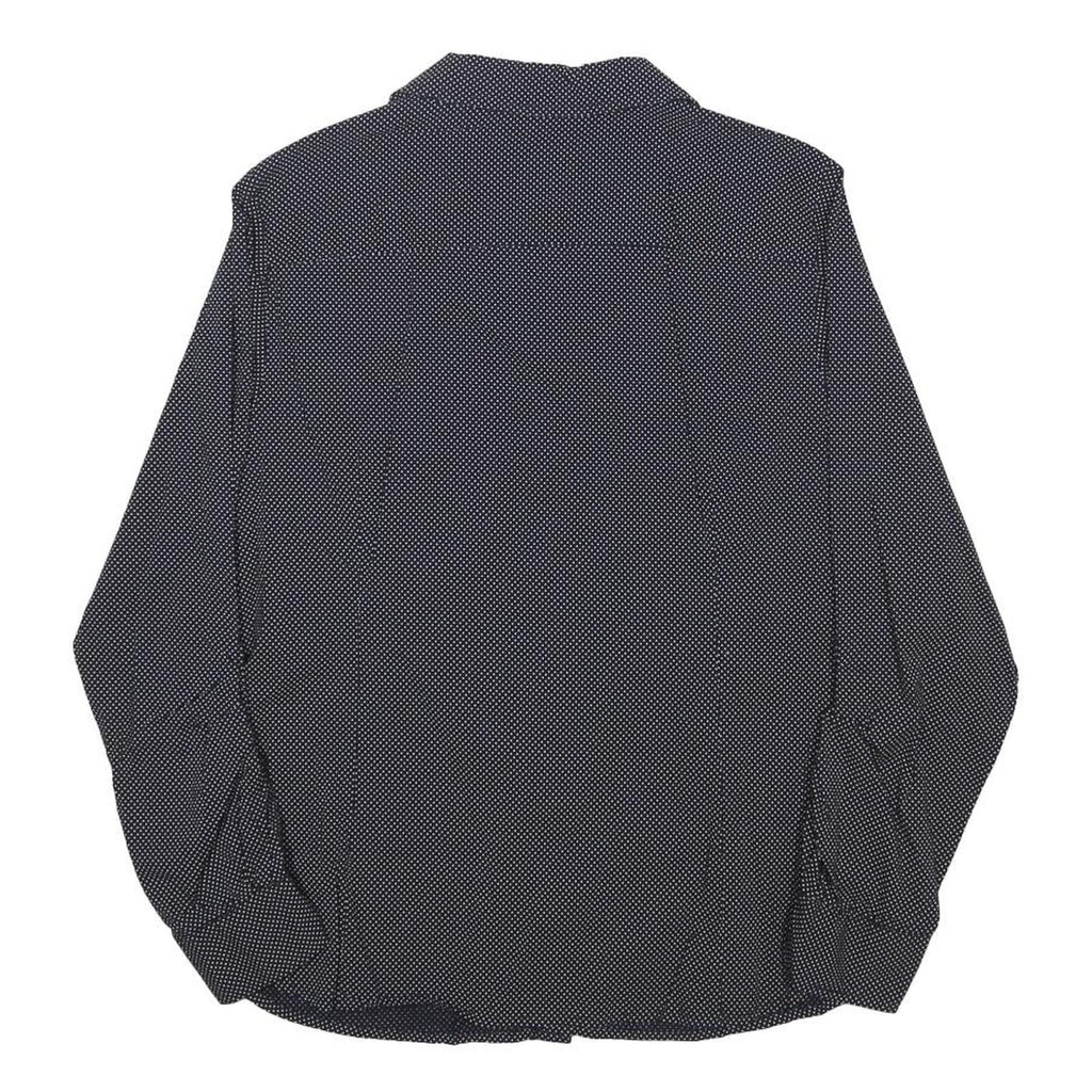 TOMMY HILFIGER Womens Navy Blue Shirt L Polka Dot Cotton Blend Long Sleeve