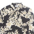 ALFRED DUNNER Petite Womens Printed Shirt Black Collared Floral UK 12