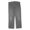 DICKIES Mens Cotton Blend Grey Regular Straight Trousers W38 L32 Workwear