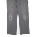 DICKIES Mens Cotton Blend Grey Regular Straight Trousers W38 L32 Workwear