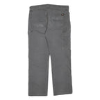 DICKIES Mens Cotton Blend Grey Regular Straight Trousers W38 L32 Workwear