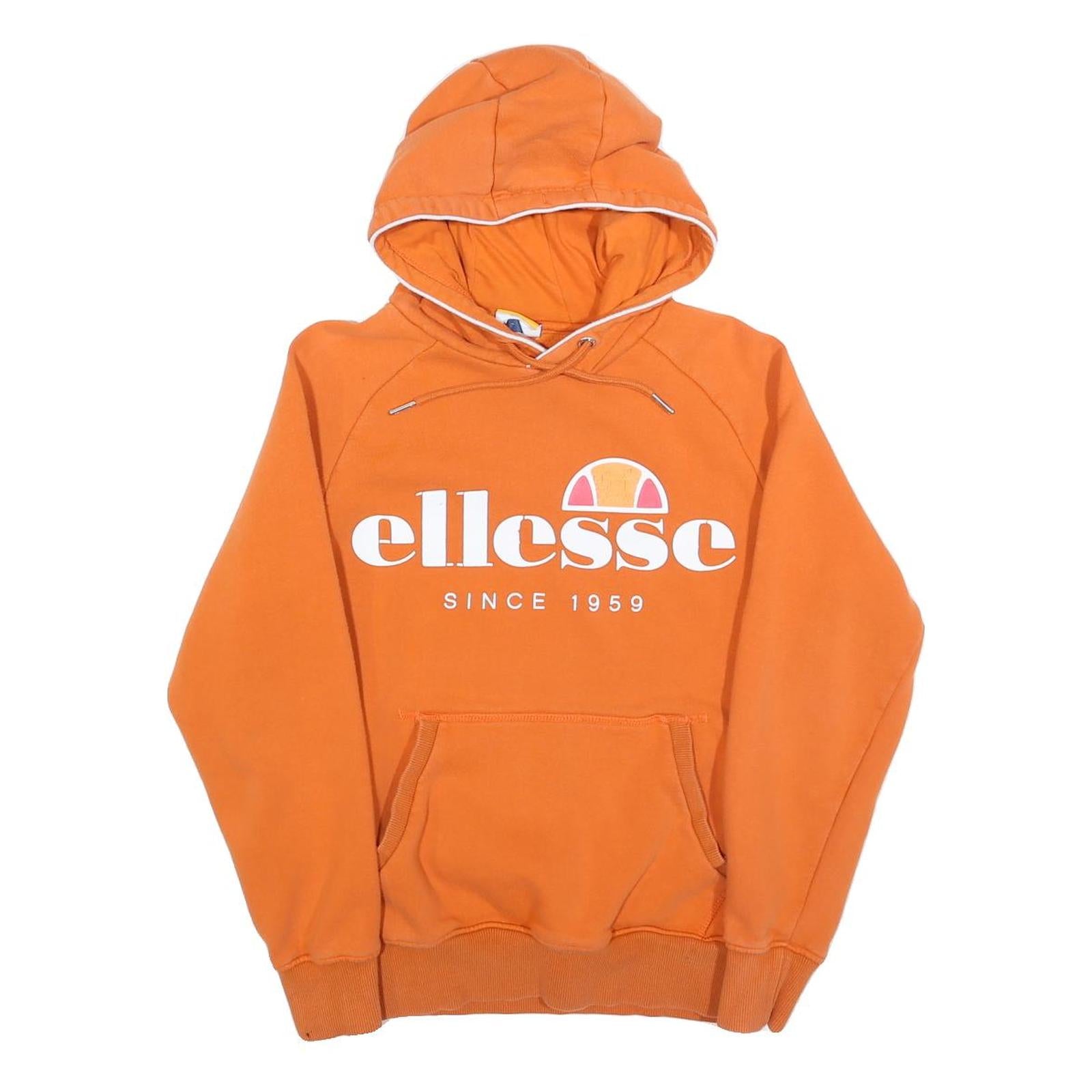 ELLESSE Mens Orange Hoodie XS Cotton Blend Pullover Hooded Sweatshirt