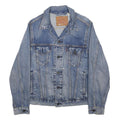 LEVI'S Mens Blue Denim Jacket S Cotton Blend Button Closure Classic Fit Vintage