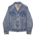LEVI'S Mens Blue Denim Jacket S Cotton Blend Button Closure Classic Fit Vintage