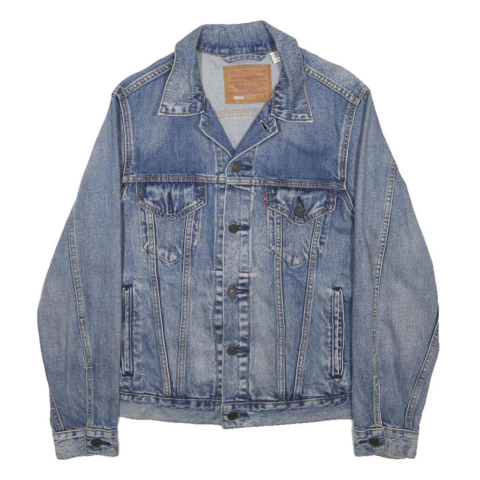LEVI'S Mens Blue Denim Jacket S Cotton Blend Button Closure Classic Fit Vintage