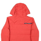 FILA Womens Red & White Puffer Jacket 2XL Polyester Blend Zip Hooded Plain
