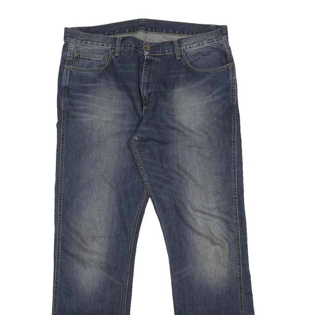 CARHARTT Mens Regular Blue Jeans Denim Medium W36 L34 Casual Zip Pocket