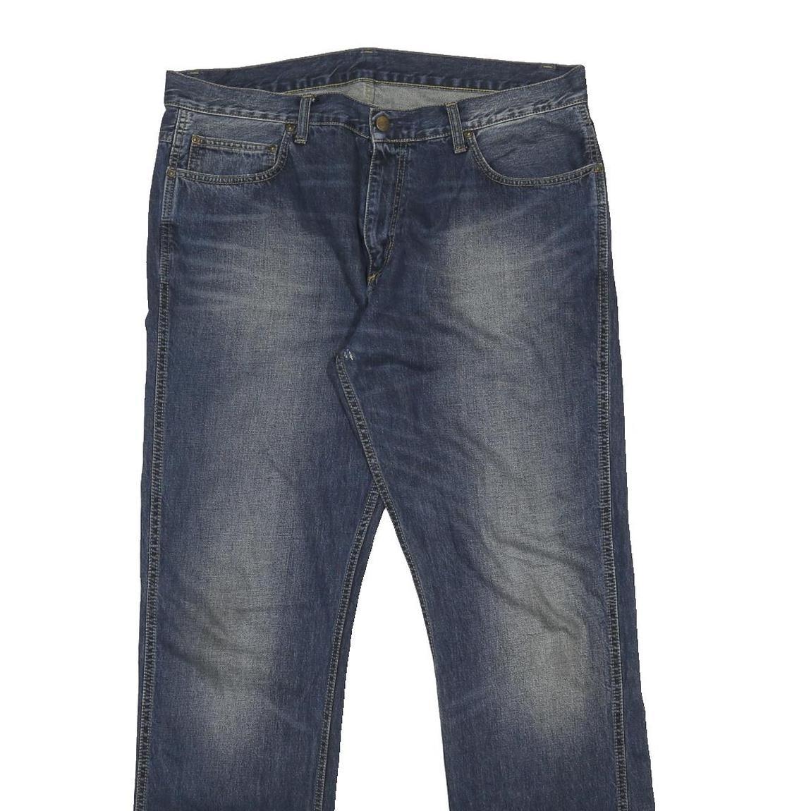 CARHARTT Mens Regular Blue Jeans Denim Medium W36 L34 Casual Zip Pocket