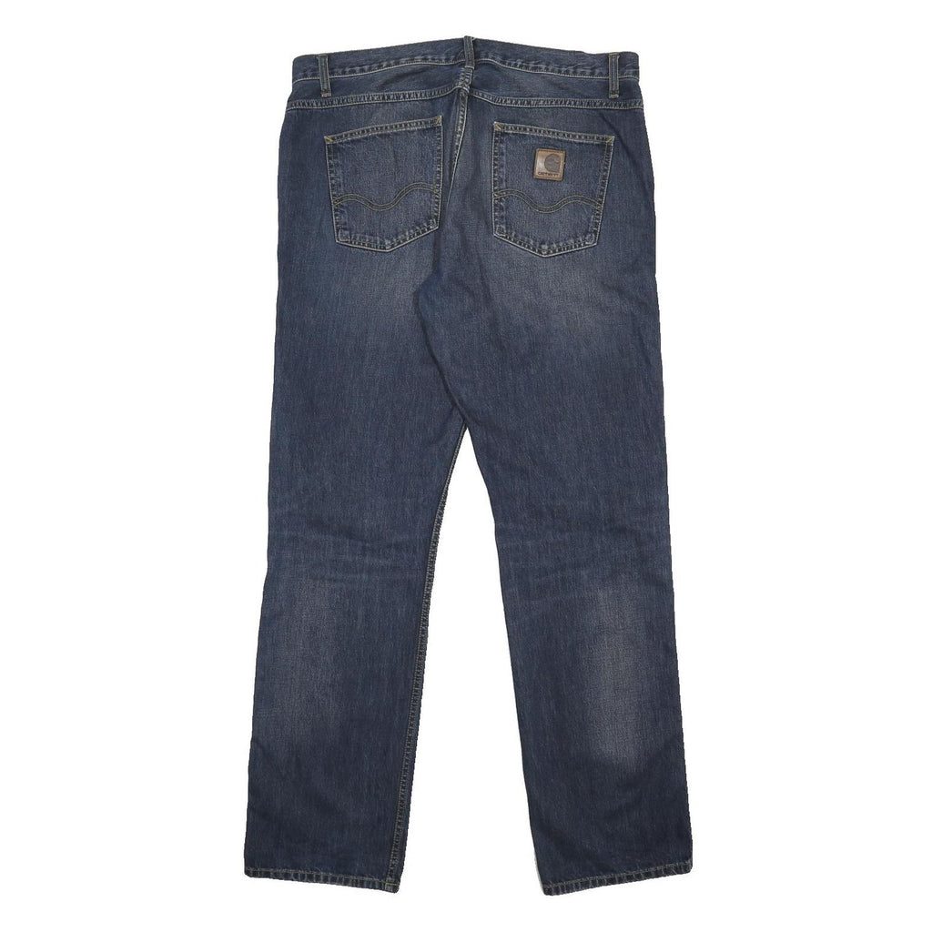 CARHARTT Mens Regular Blue Jeans Denim Medium W36 L34 Casual Zip Pocket