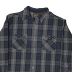 ST JOHNS BAY Mens Blue & Grey Plaid Shirt XL Cotton Blend Casual Long Sleeve