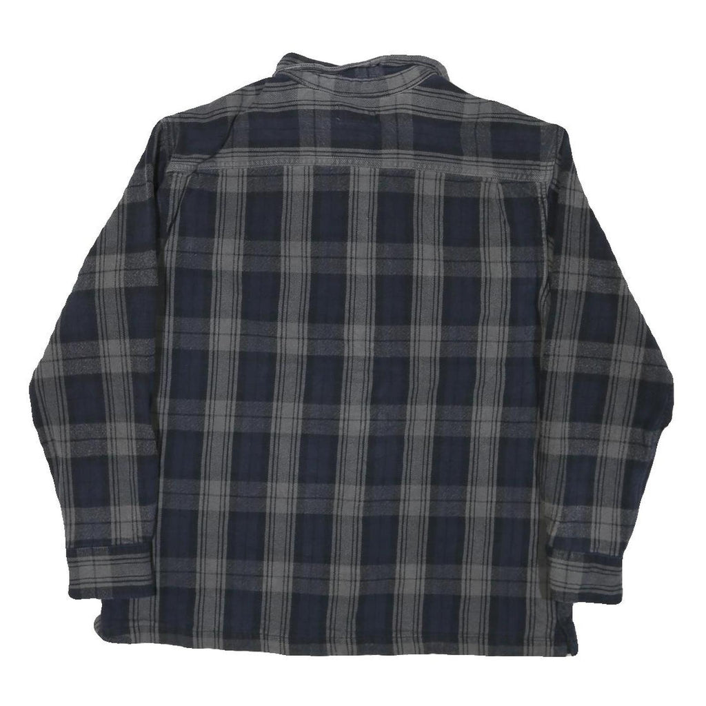 ST JOHNS BAY Mens Blue & Grey Plaid Shirt XL Cotton Blend Casual Long Sleeve