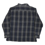 ST JOHNS BAY Mens Blue & Grey Plaid Shirt XL Cotton Blend Casual Long Sleeve