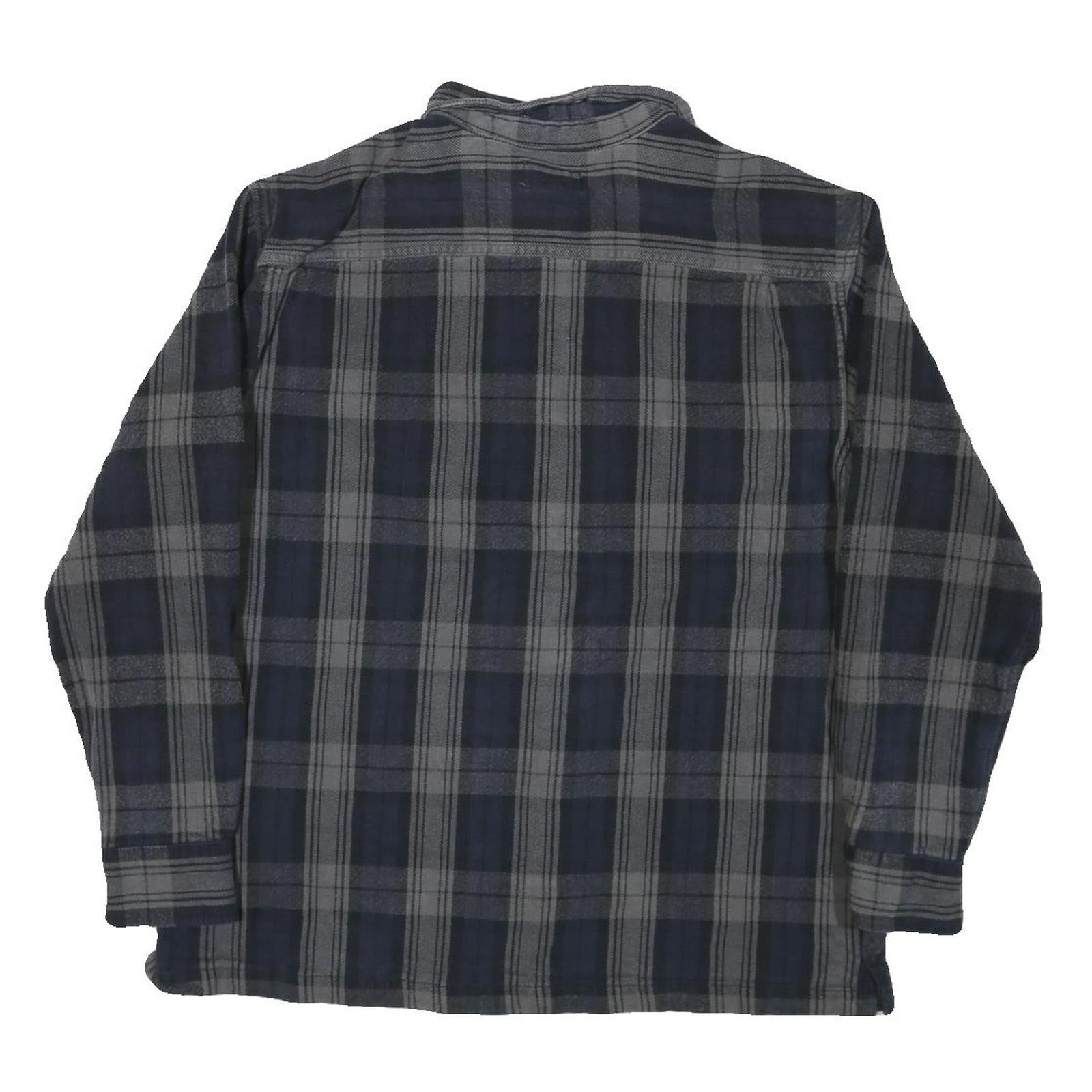 ST JOHNS BAY Mens Blue & Grey Plaid Shirt XL Cotton Blend Casual Long Sleeve