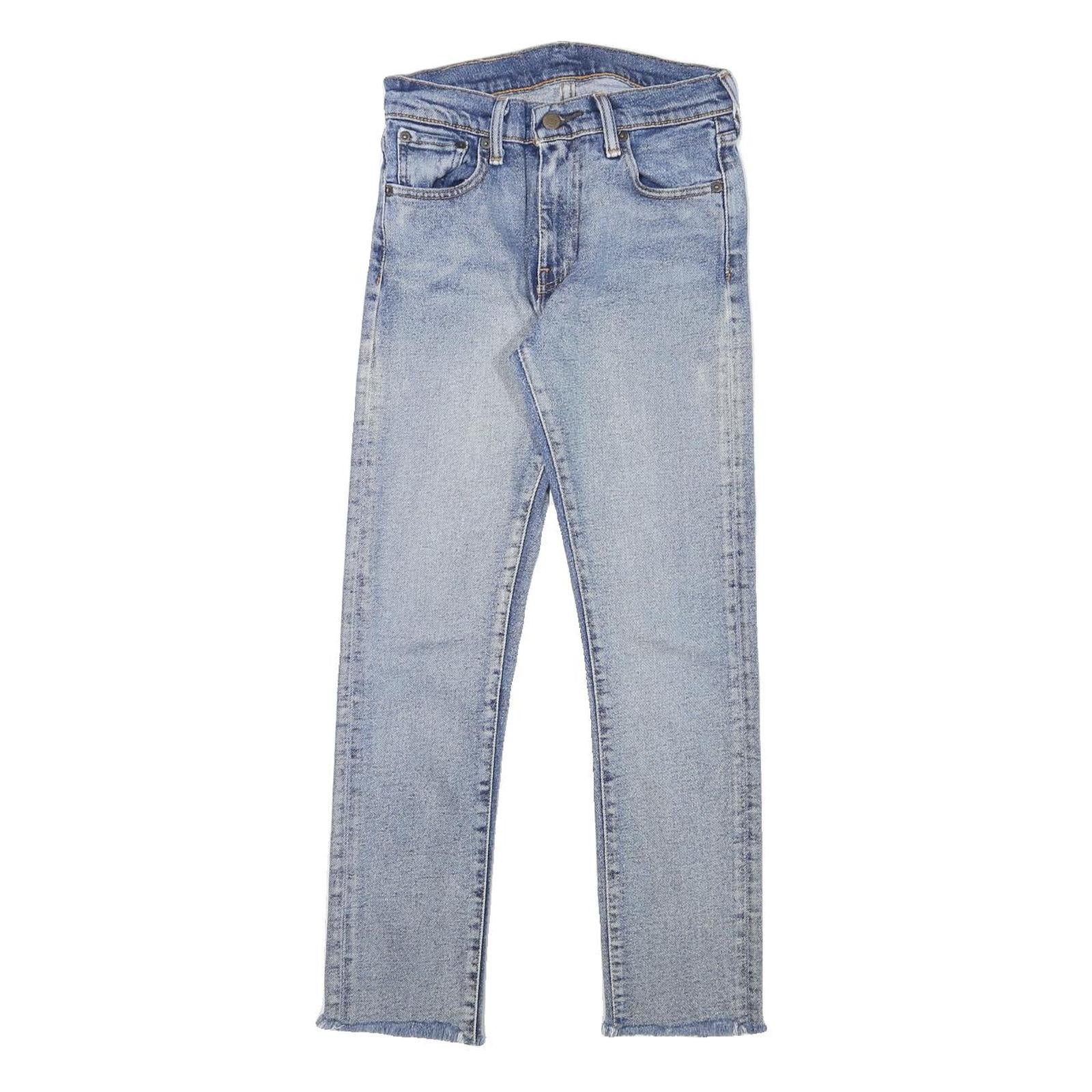 LEVI'S Womens Regular Blue Denim Straight Raw Edge Jeans W25 L26 Casual
