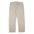 LEVI'S Mens Cotton Blend Beige Regular Fit Straight Leg Trousers W34 L28 Casual