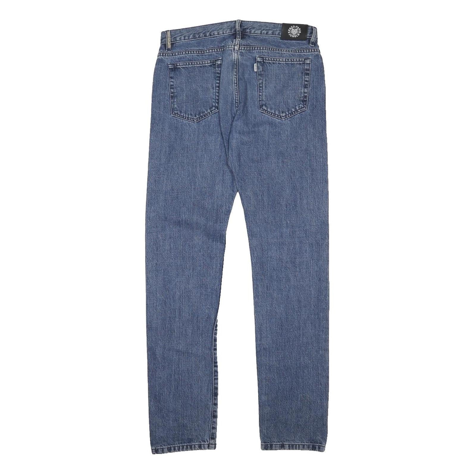 KENZO Mens Regular Fit Blue Denim Jeans Button W32 L32 Classic Style