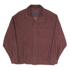 Mens Maroon Casual Zip Jacket L Polyester Blend Plain Lightweight Outerwear