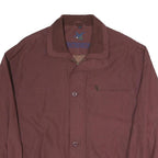 Mens Maroon Casual Zip Jacket L Polyester Blend Plain Lightweight Outerwear