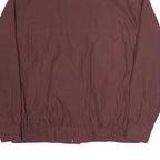 Mens Maroon Casual Zip Jacket L Polyester Blend Plain Lightweight Outerwear