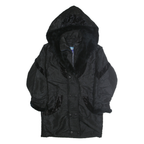 NORTHERN CLIMATE Womens Black Hooded Zip Jacket S Polyester Blend Plain Velvet