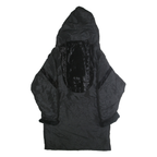 NORTHERN CLIMATE Womens Black Hooded Zip Jacket S Polyester Blend Plain Velvet