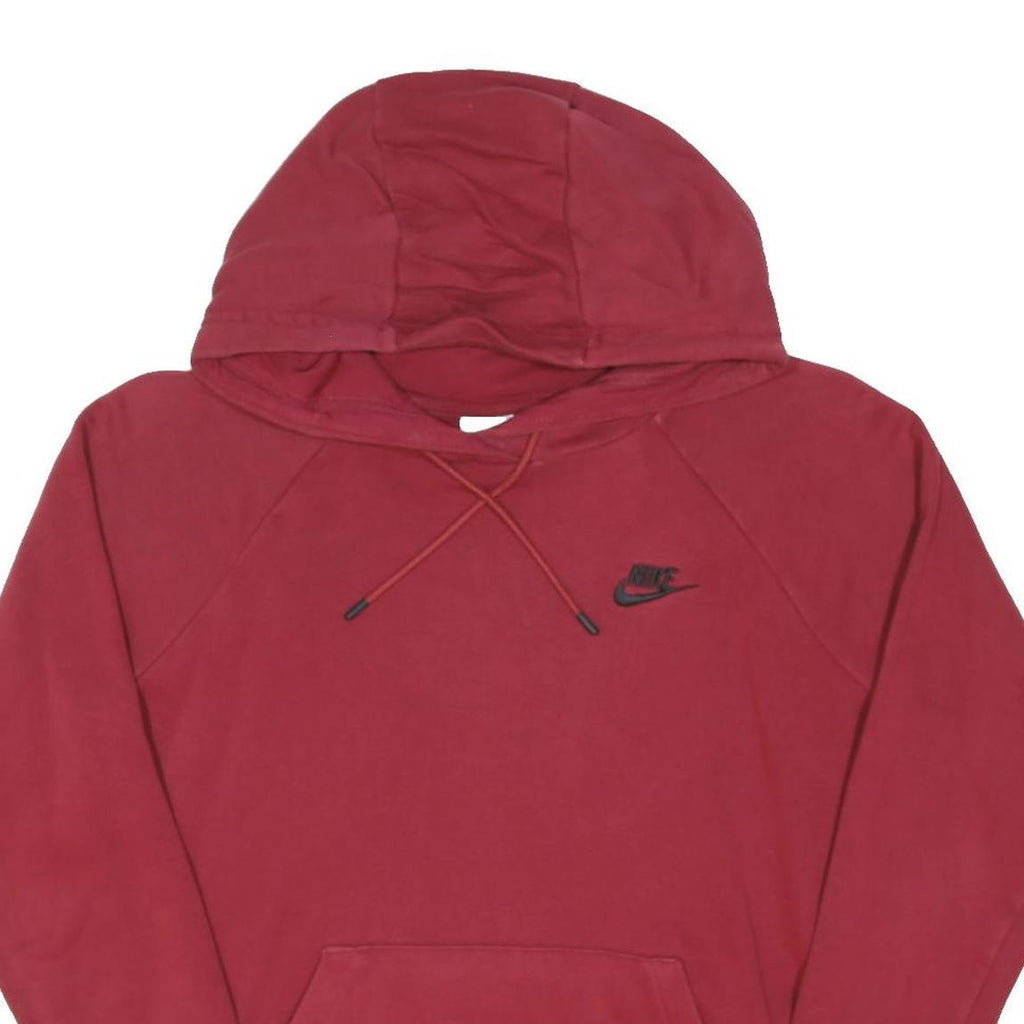 NIKE Mens Red Hoodie M Cotton Blend Pullover Casual Sports Sweatshirt