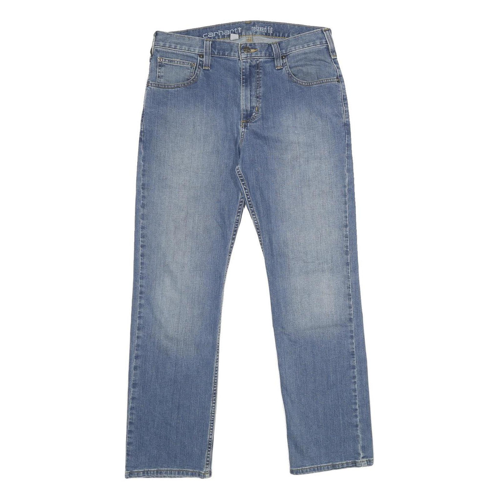 CARHARTT Mens Jeans Blue Relaxed Straight Denim Medium W31 L30 Workwear Zip