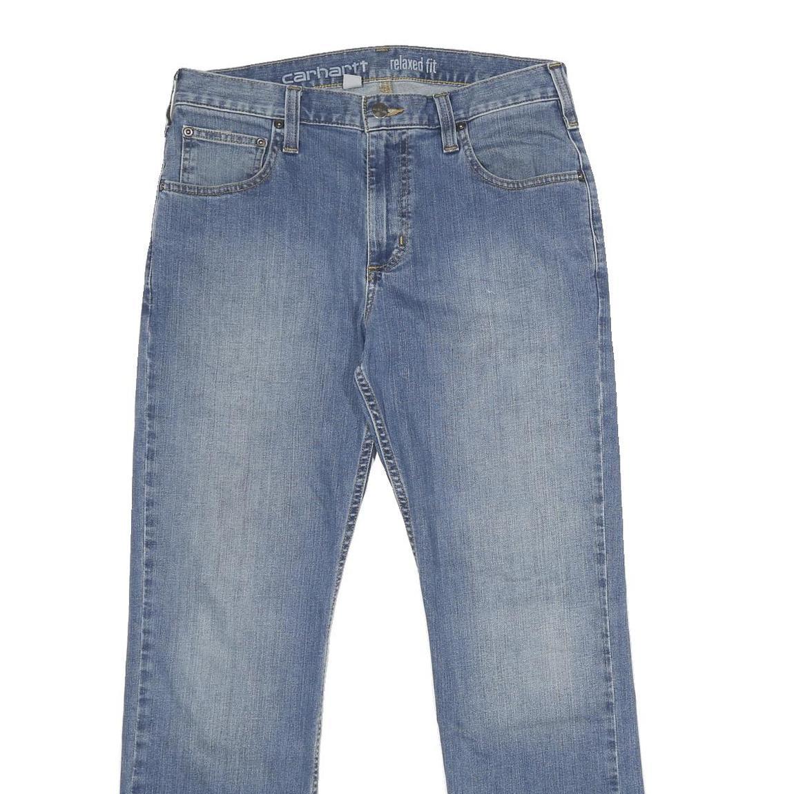 CARHARTT Mens Jeans Blue Relaxed Straight Denim Medium W31 L30 Workwear Zip