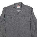 WRANGLER Mens Grey Cotton Blend Shirt L Casual Long Sleeve Button Front