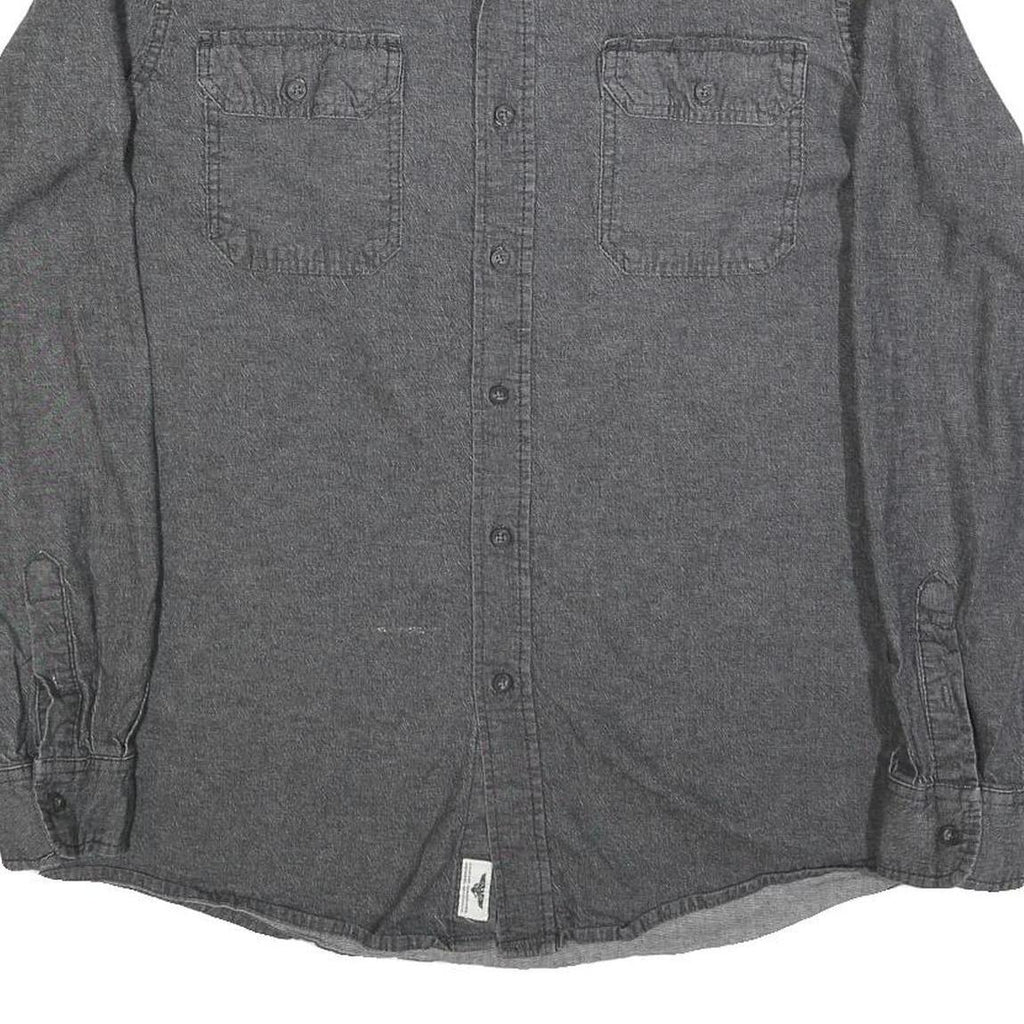 WRANGLER Mens Grey Cotton Blend Shirt L Casual Long Sleeve Button Front