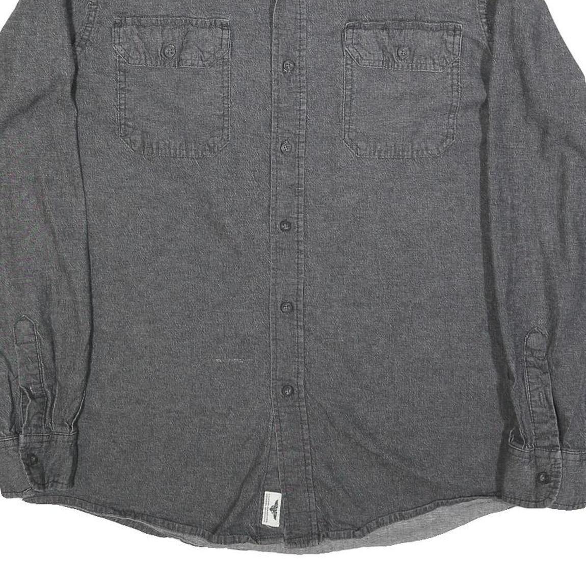 WRANGLER Mens Grey Cotton Blend Shirt L Casual Long Sleeve Button Front