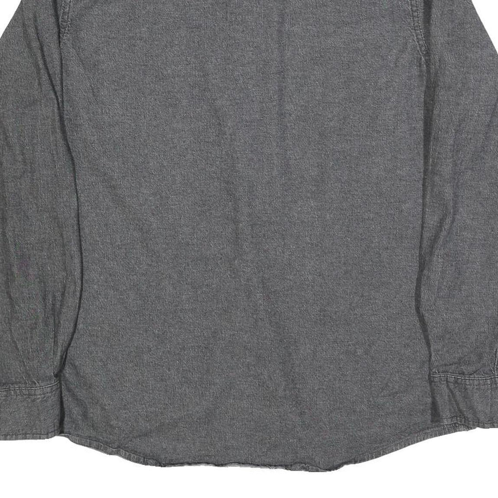WRANGLER Mens Grey Cotton Blend Shirt L Casual Long Sleeve Button Front