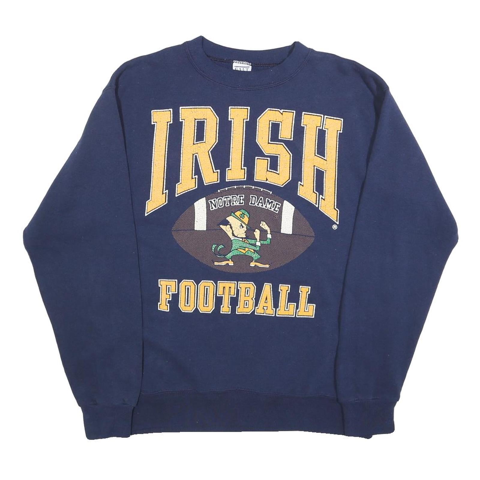 GALT SAND Mens Navy Irish Football Crew Neck L Sweatshirt Cotton Blend Comfort