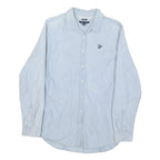 TOMMY HILFIGER Womens Blue Shirt L Cotton Blend Button Down Long Sleeve Classic