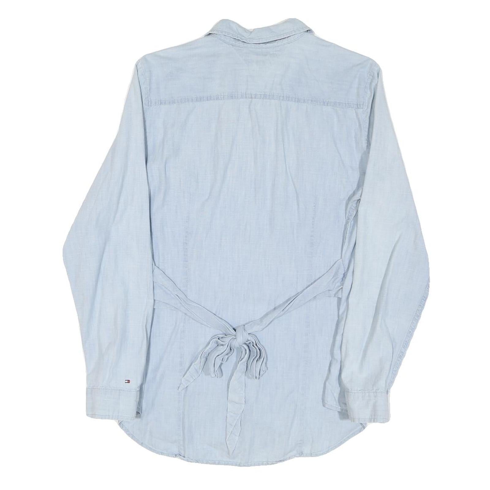 TOMMY HILFIGER Womens Blue Shirt L Cotton Blend Button Down Long Sleeve Classic
