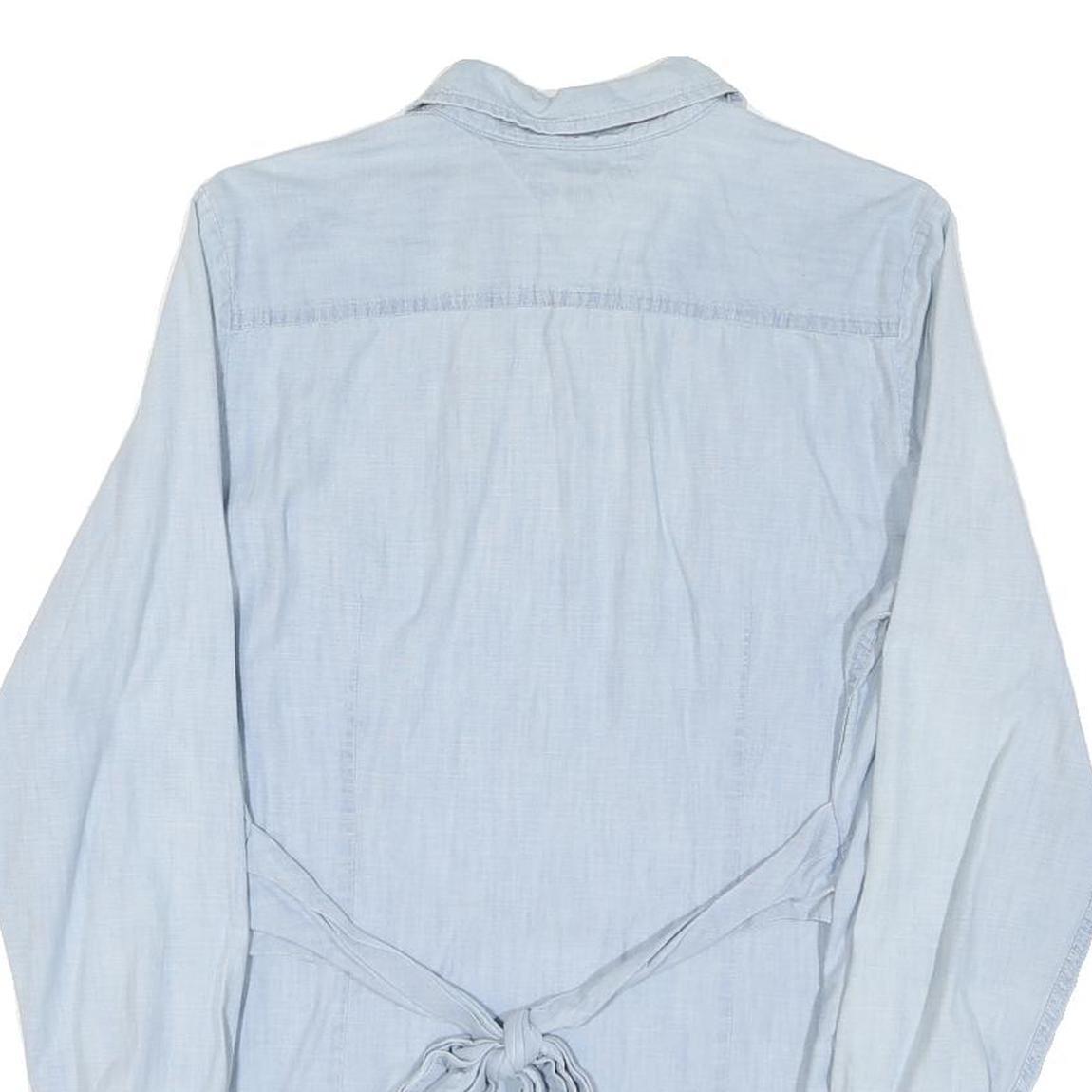 TOMMY HILFIGER Womens Blue Shirt L Cotton Blend Button Down Long Sleeve Classic