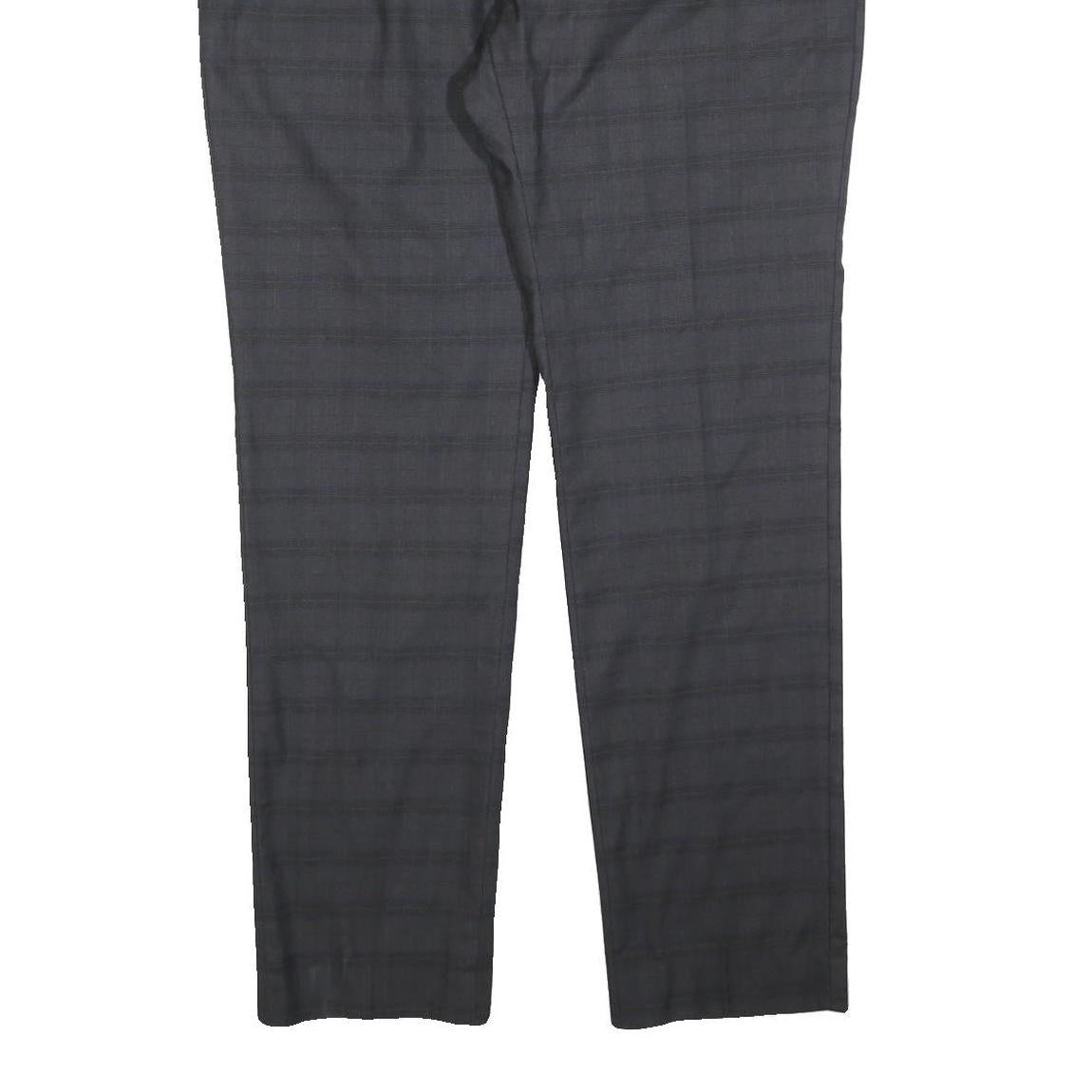 WESSI Mens Cotton Blend Grey Regular Straight Trousers W38 L32 Formal Workwear