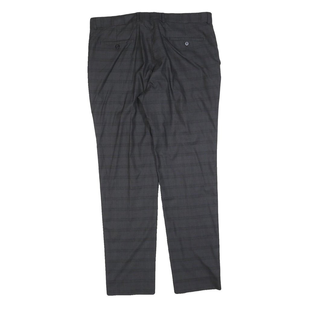 WESSI Mens Cotton Blend Grey Regular Straight Trousers W38 L32 Formal Workwear