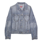 MUSTANG Womens Blue Denim Jacket M Cotton Button Plain Classic Denim Jacket