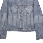 MUSTANG Womens Blue Denim Jacket M Cotton Button Plain Classic Denim Jacket