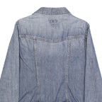 MUSTANG Womens Blue Denim Jacket M Cotton Button Plain Classic Denim Jacket
