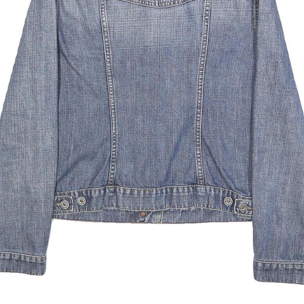 MUSTANG Womens Blue Denim Jacket M Cotton Button Plain Classic Denim Jacket