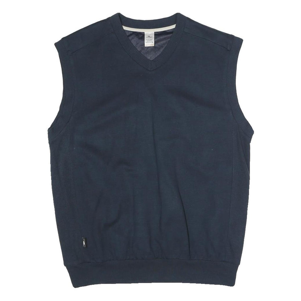 CRANE Lined Mens Blue V-Neck M Sleeveless Cotton Blend Pullover Sweatshirt