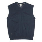 CRANE Lined Mens Blue V-Neck M Sleeveless Cotton Blend Pullover Sweatshirt