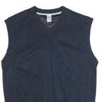CRANE Lined Mens Blue V-Neck M Sleeveless Cotton Blend Pullover Sweatshirt