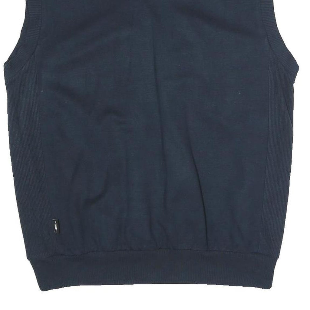 CRANE Lined Mens Blue V-Neck M Sleeveless Cotton Blend Pullover Sweatshirt