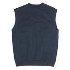CRANE Lined Mens Blue V-Neck M Sleeveless Cotton Blend Pullover Sweatshirt