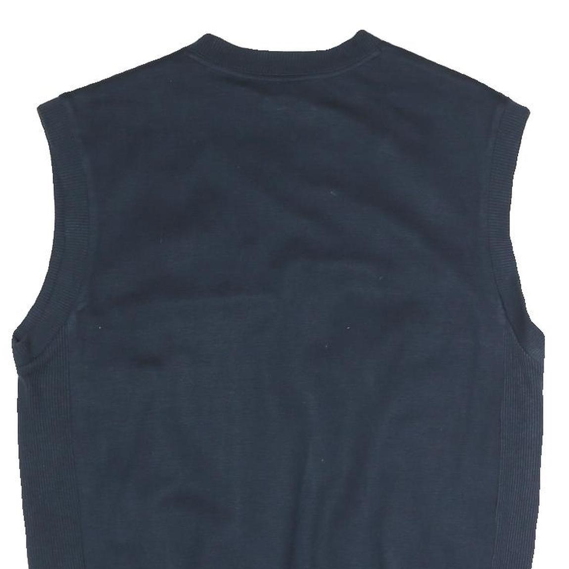 CRANE Lined Mens Blue V-Neck M Sleeveless Cotton Blend Pullover Sweatshirt