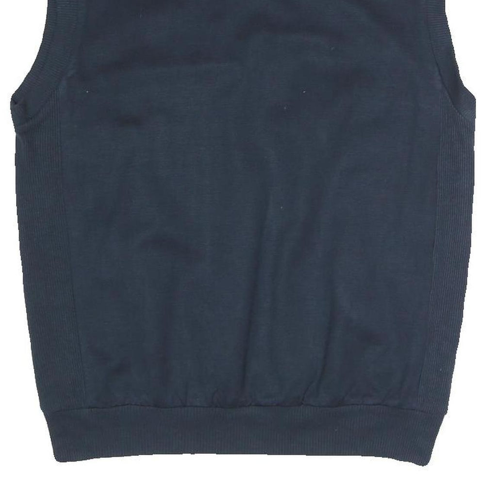 CRANE Lined Mens Blue V-Neck M Sleeveless Cotton Blend Pullover Sweatshirt