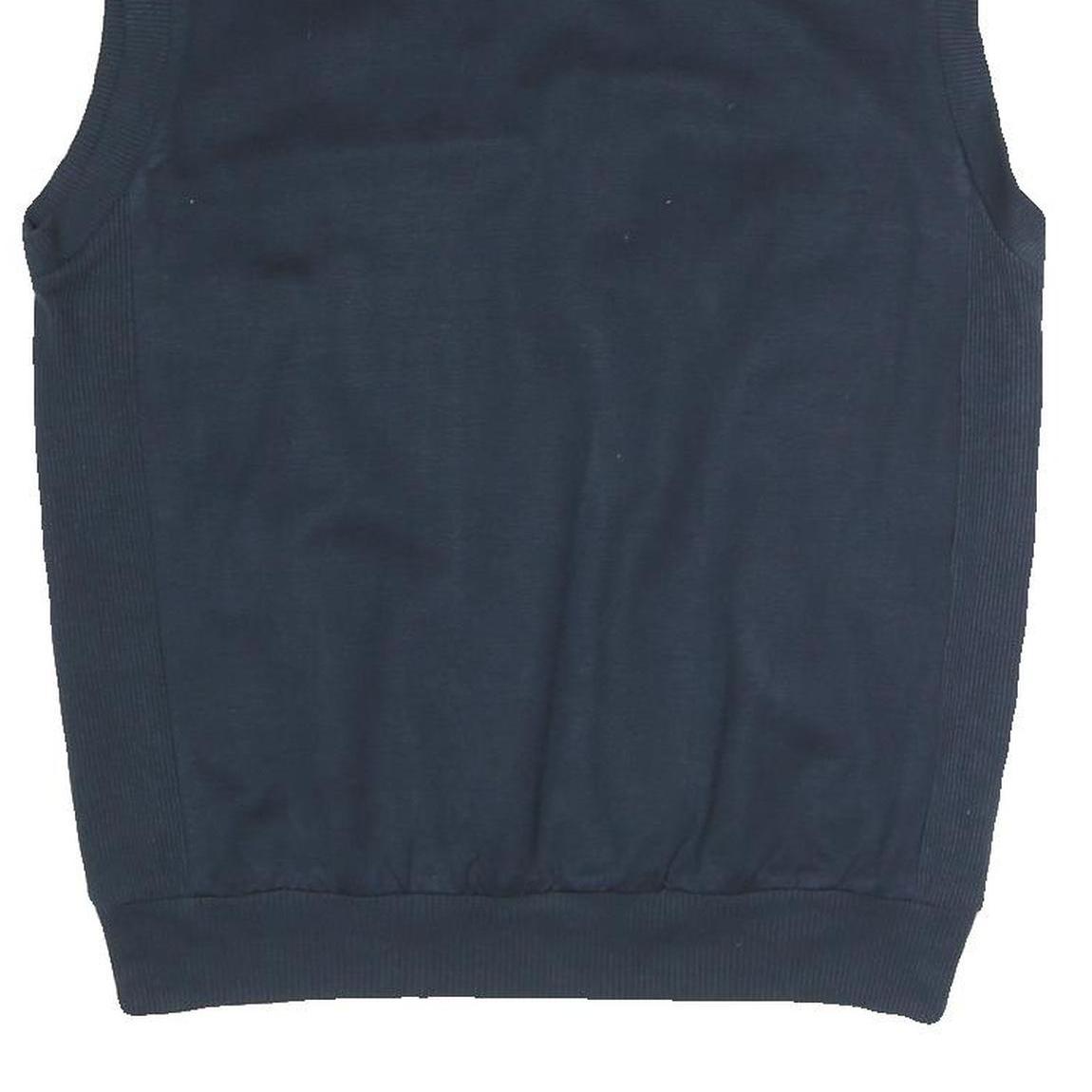 CRANE Lined Mens Blue V-Neck M Sleeveless Cotton Blend Pullover Sweatshirt